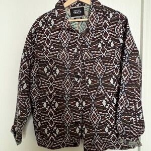 Native Youth Printed Shirt Jacket - Medium